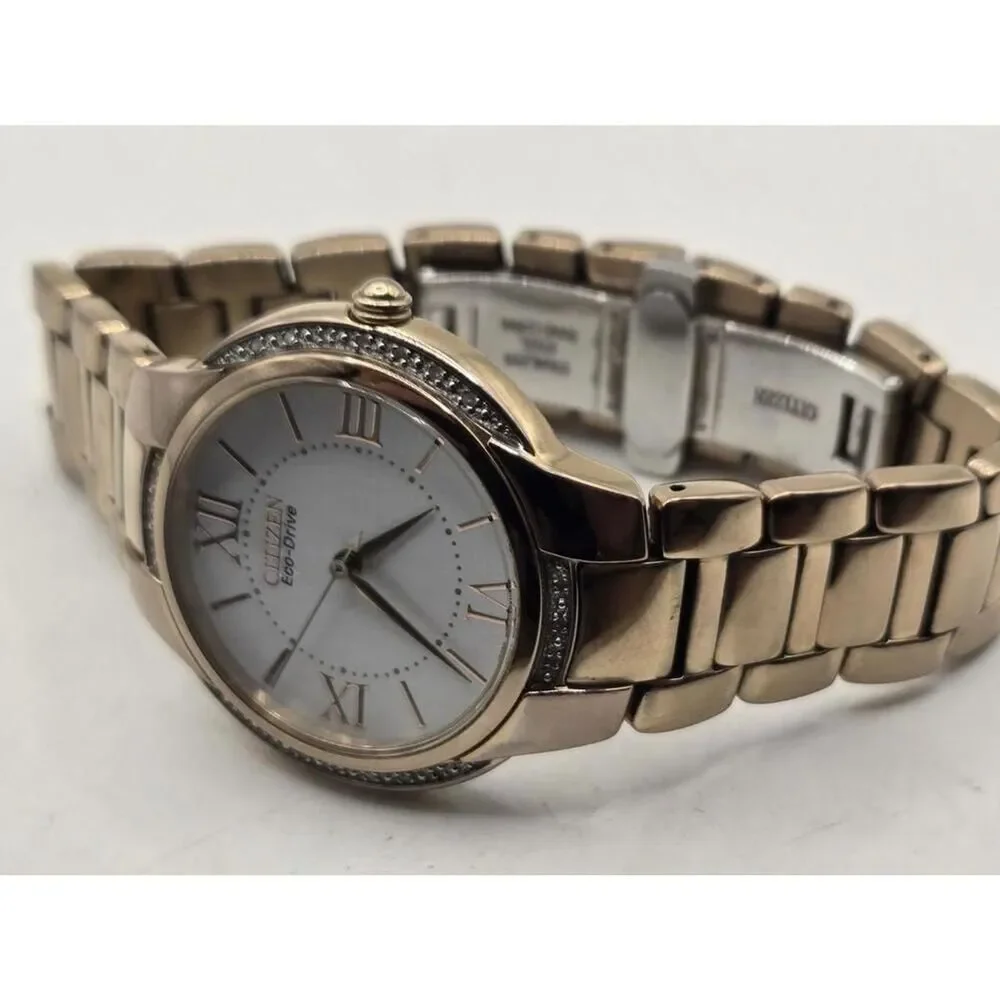 Citizen Eco-Drive Ciena Diamond Rose Gold Ladies' 35mm Watch. 6.75